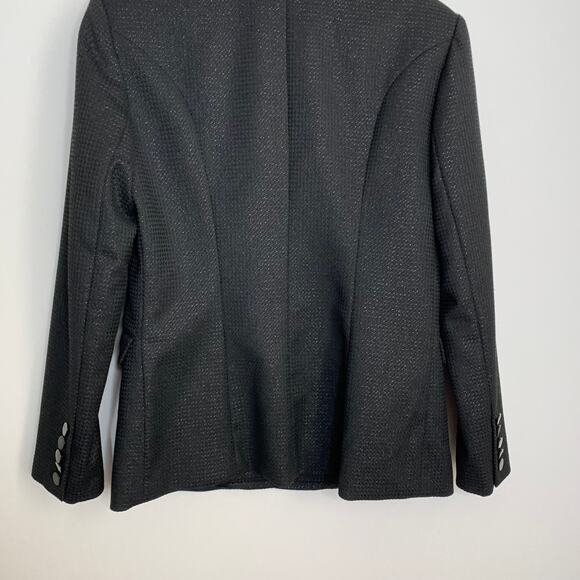 ATM Anthony Thomas Mejillo Black Metallic Sparkle Schoolboy Blazer Jacket Size 6 - Picture 8 of 16